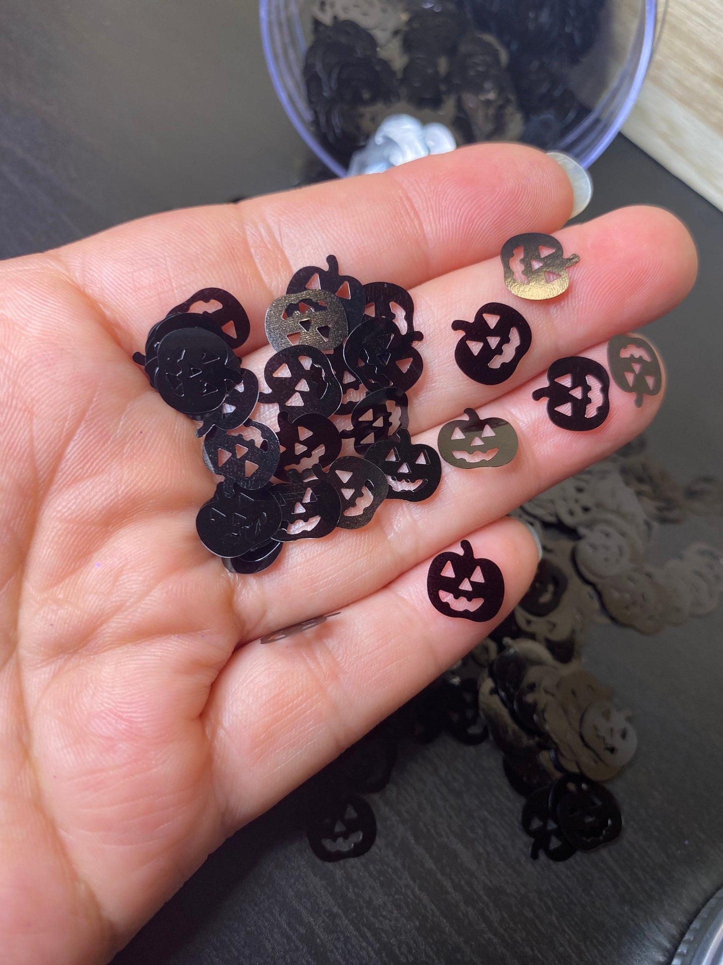 Black matte pumpkins polyester glitter cosmetic glitter 10mm