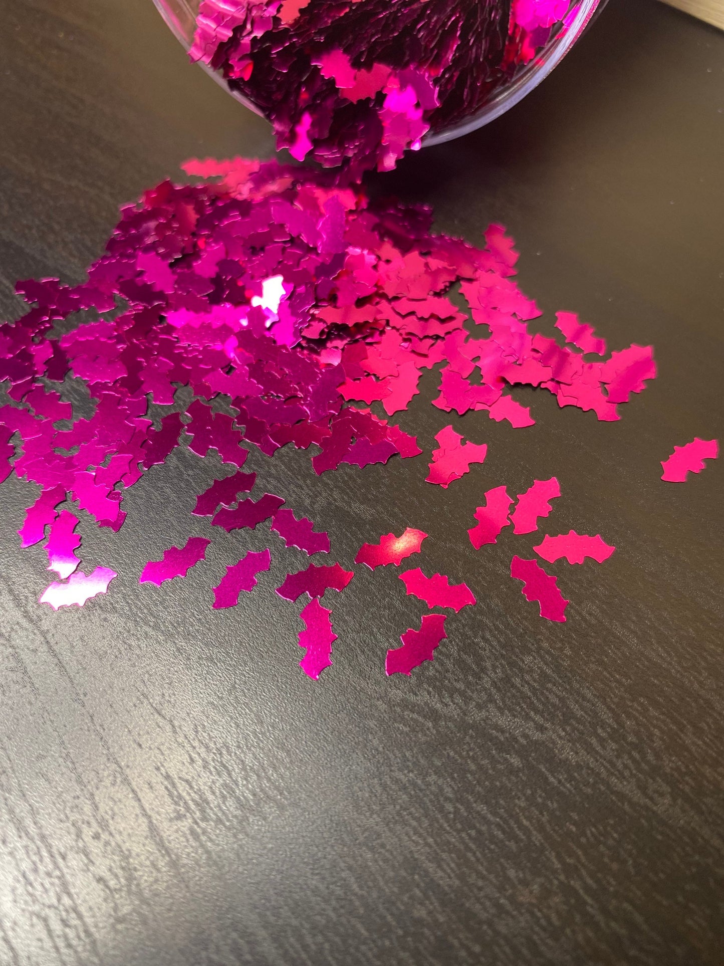 Metallic hot pink bats polyester glitter cosmetic glitter 10mm