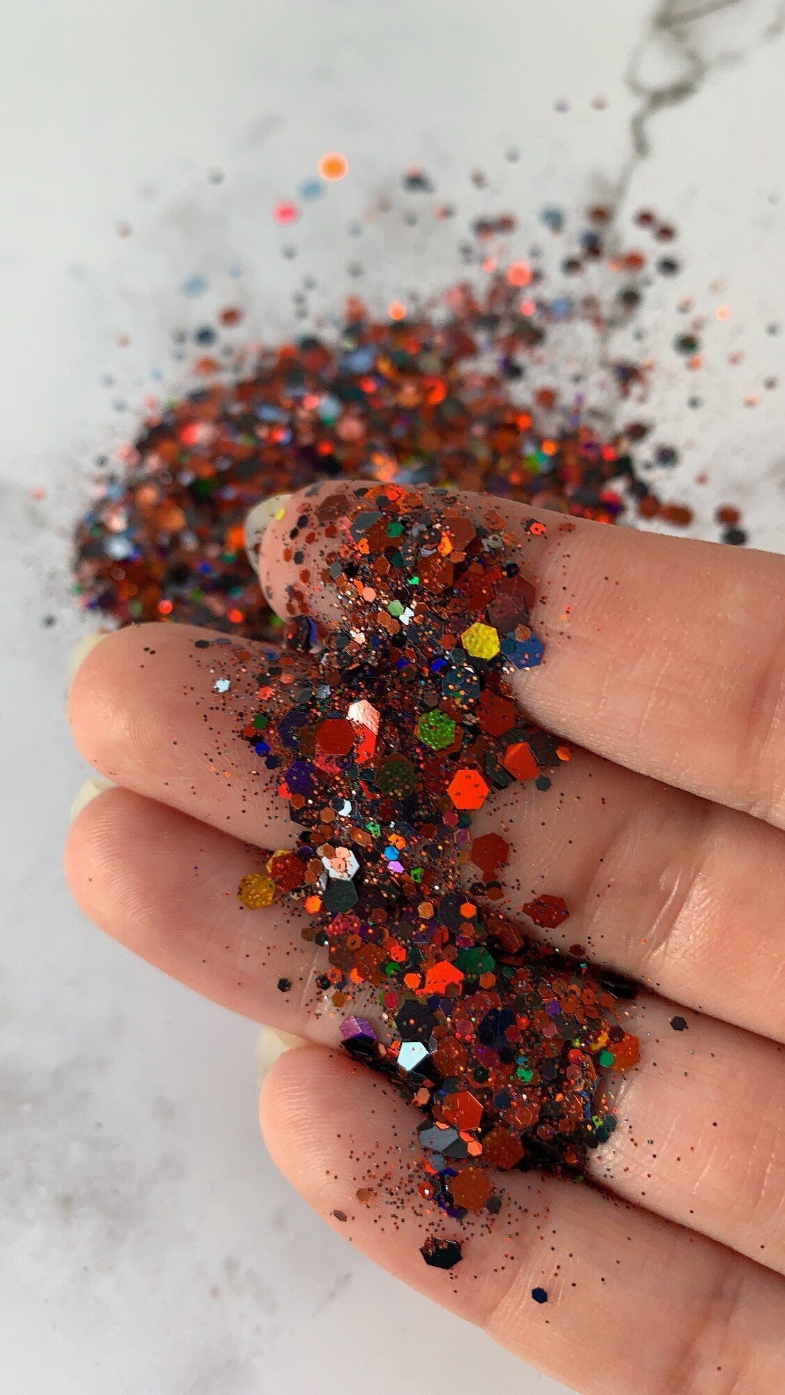 JACK. burnt orange black holographic chunky mix Halloween polyester glitter