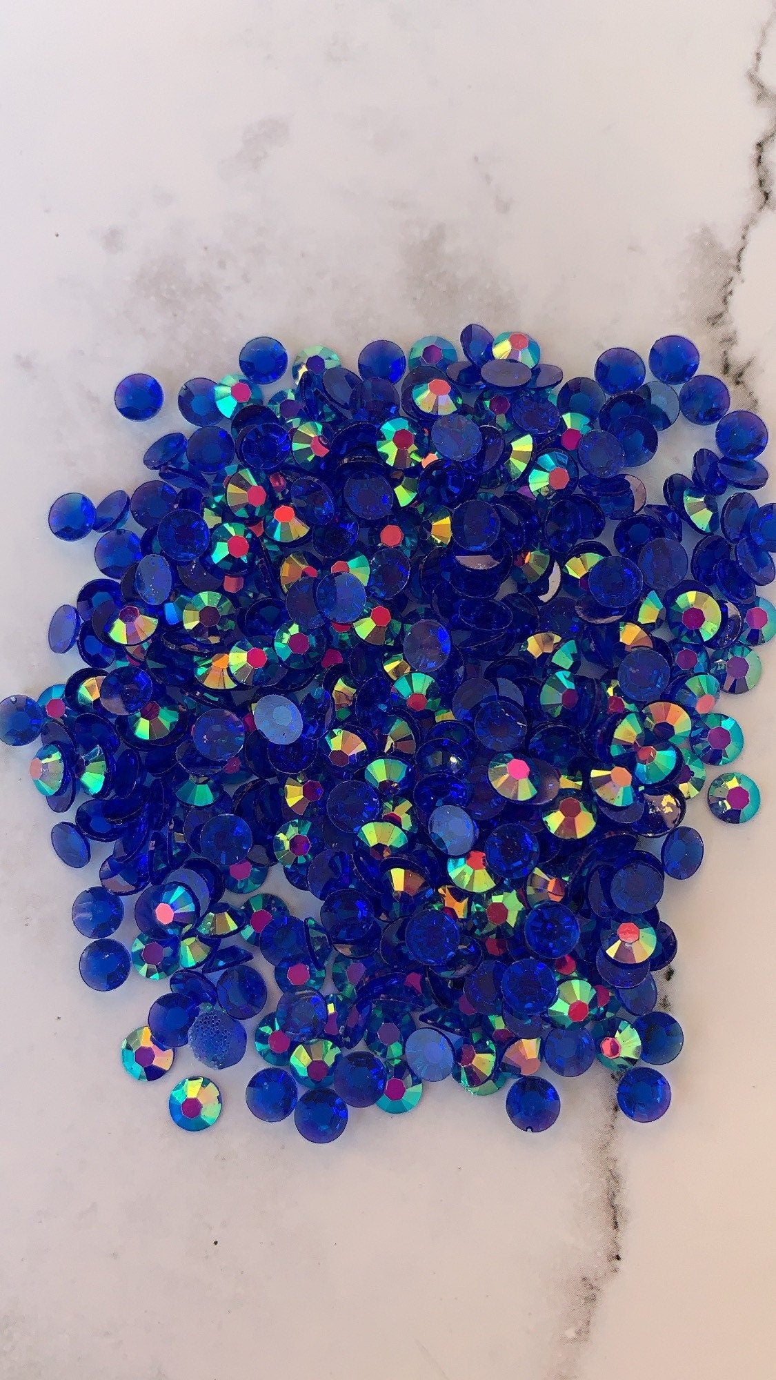 CLEAR SkY deep blue ab 5mm 4mm rhinestones beads