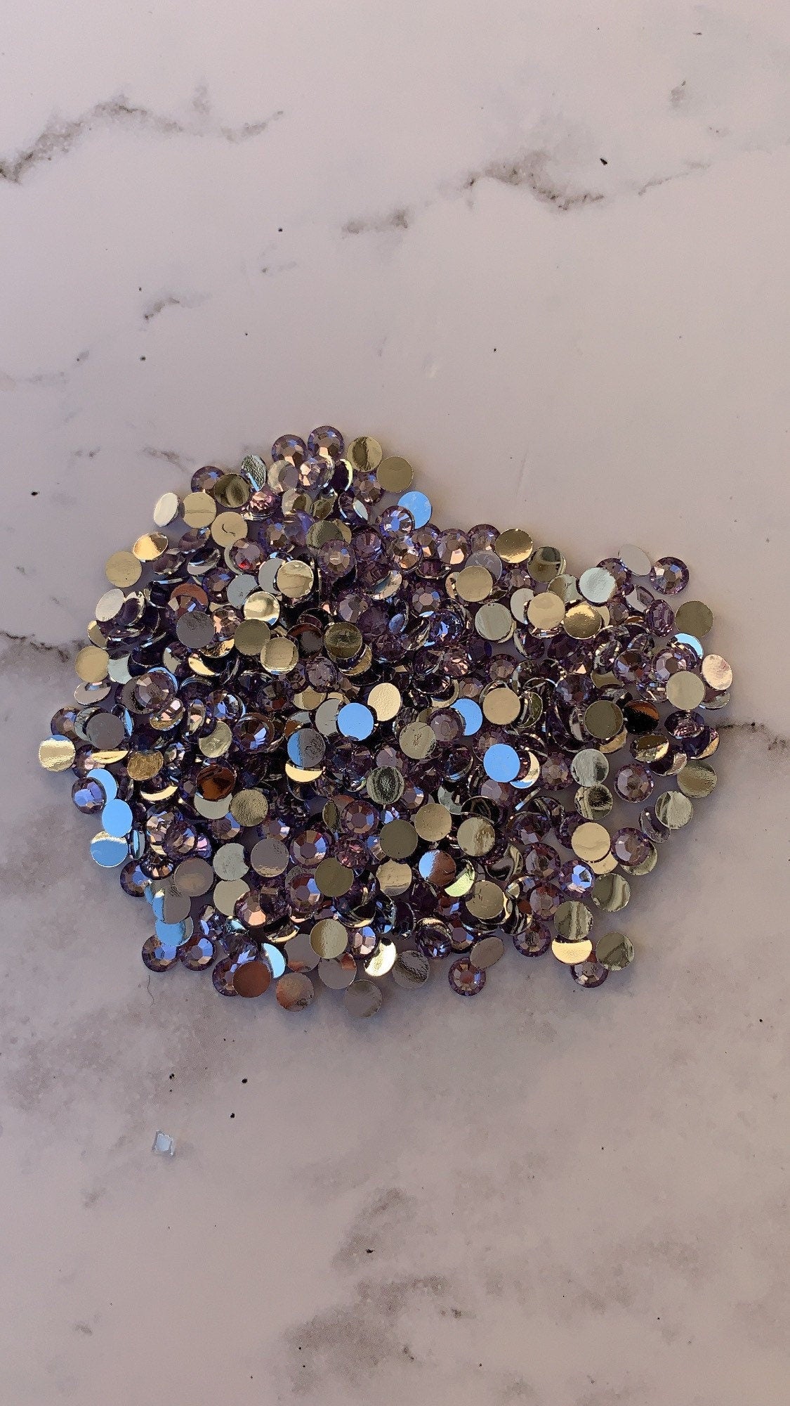 MAUVE. Lilac. Silver back nonfix 5mm 4mm rhinestones beads