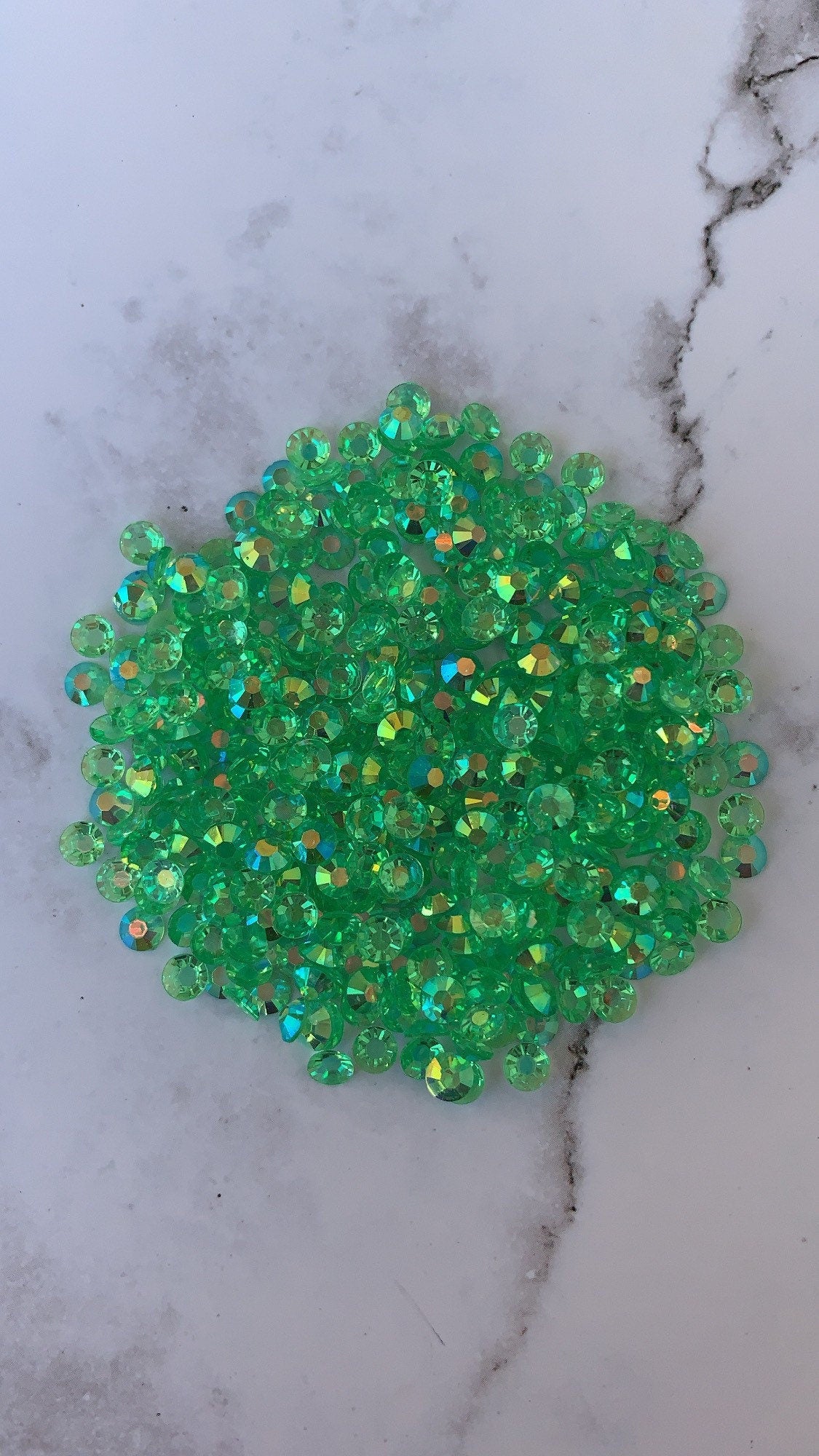 CLEAR FOREST clear green rainbow ab 5mm 4mm rhinestones beads