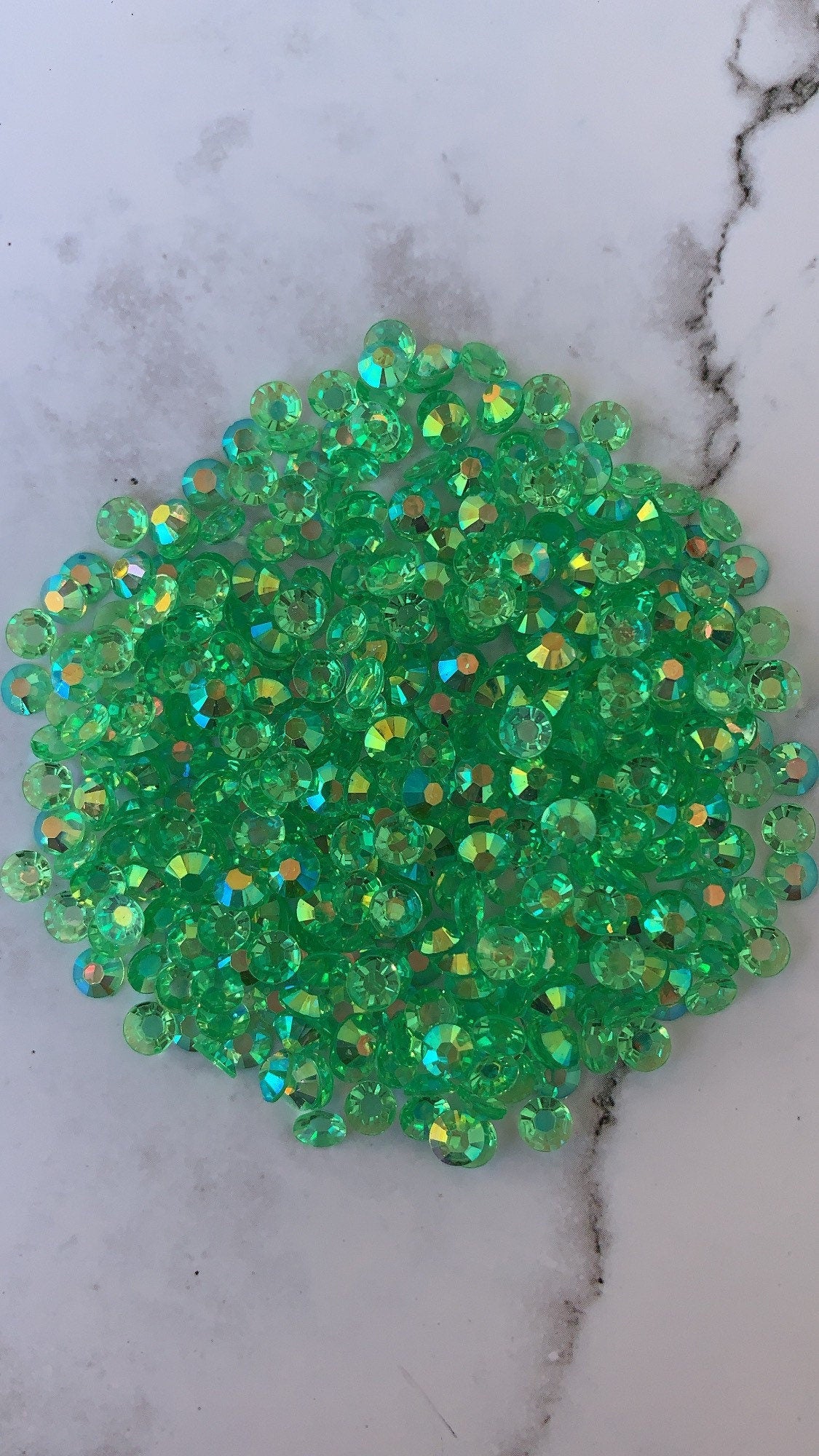 CLEAR FOREST clear green rainbow ab 5mm 4mm rhinestones beads