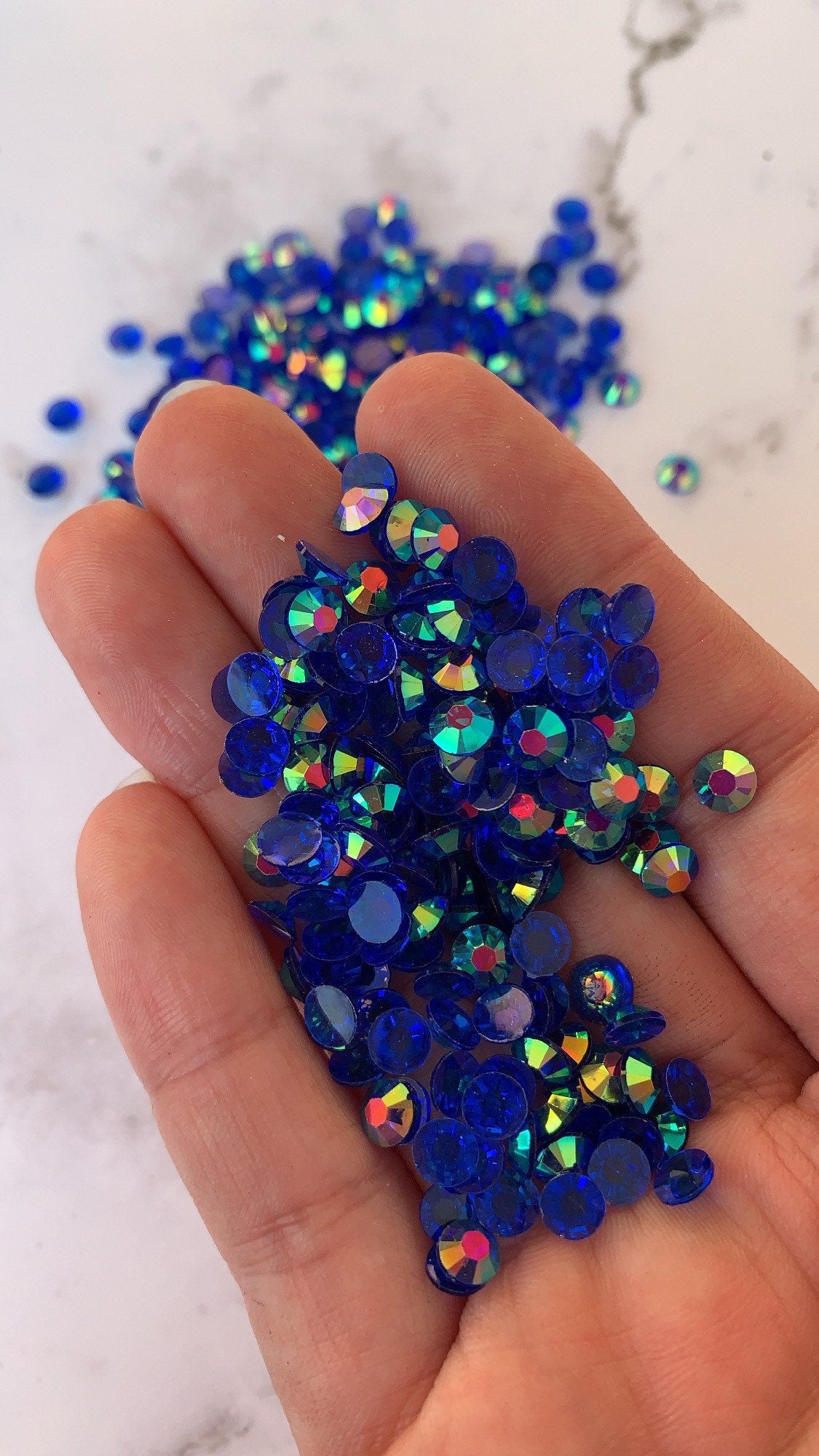 CLEAR SkY deep blue ab 5mm 4mm rhinestones beads