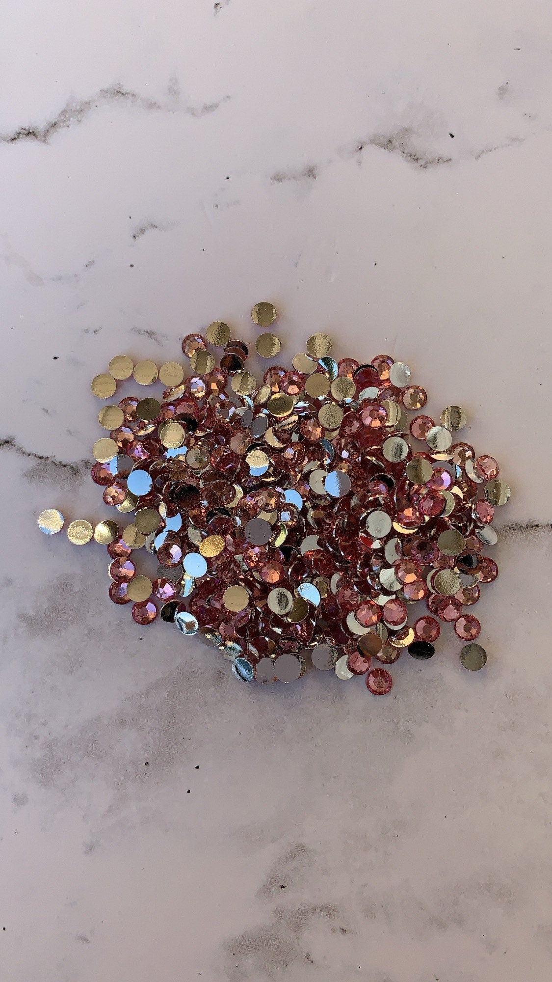 Blush. Pink. Silver back nonfix 5mm 4mm rhinestones beads