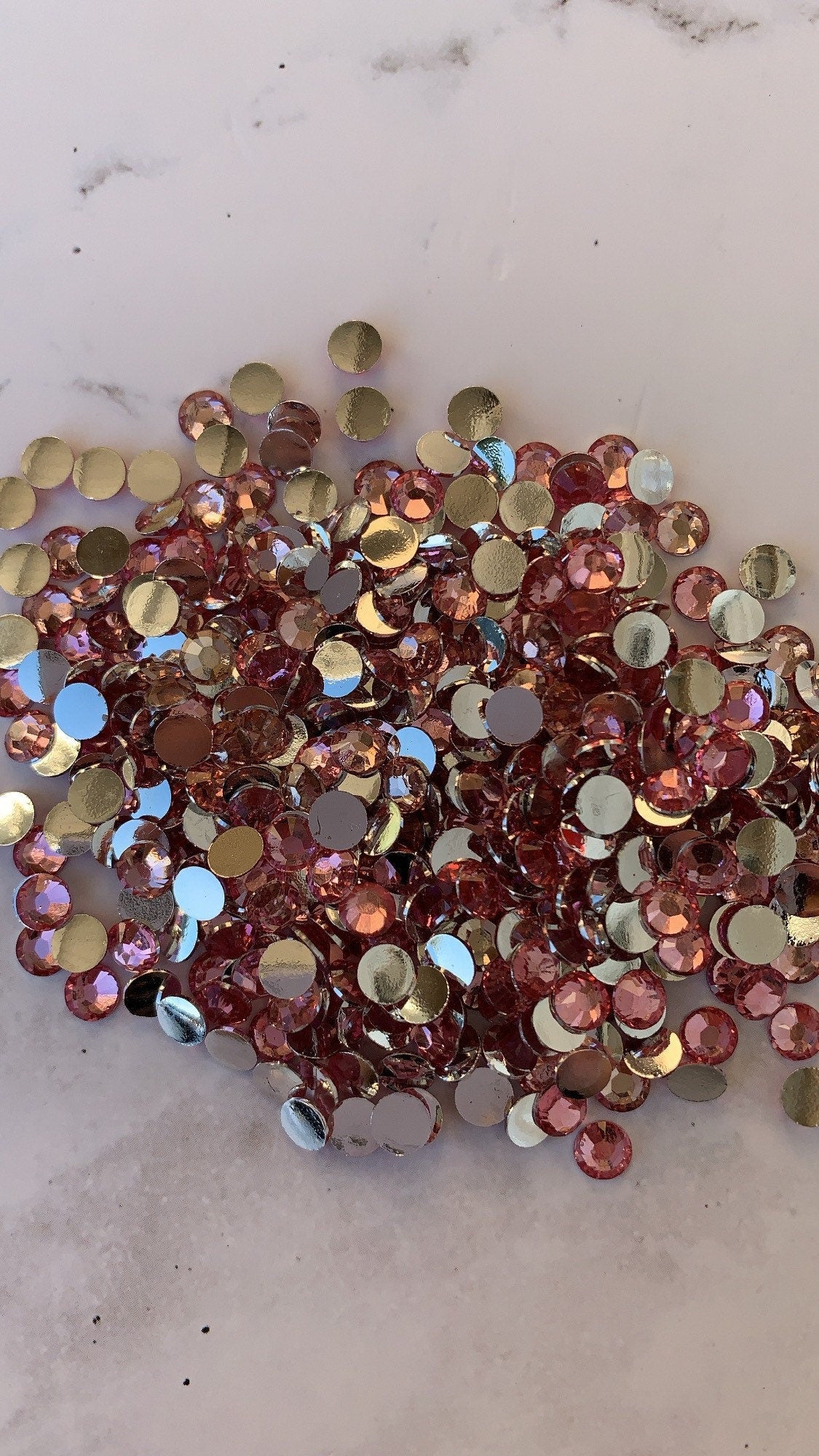 Blush. Pink. Silver back nonfix 5mm 4mm rhinestones beads