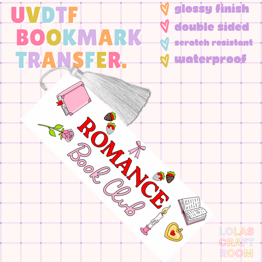 ROMANCE BOOK CLUB BOOKMARK UVDTF