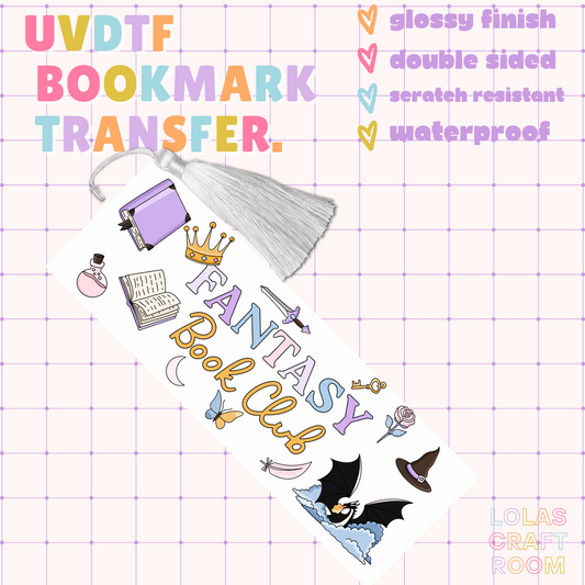 FANTASY BOOKCLUB BOOKMARK UVDTF