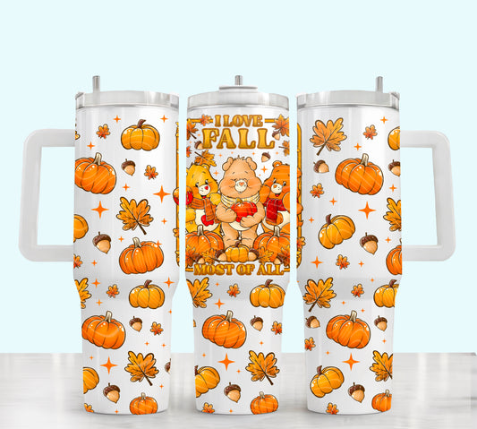 40oz FALL BEARS UVDTF WRAP