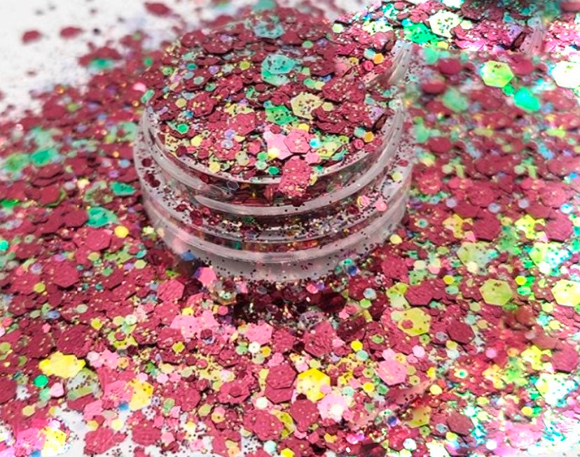 LANI glitter chunky glitter polyester chunky mix cosmetic red and gold and rose gold  glitter holographic glitter