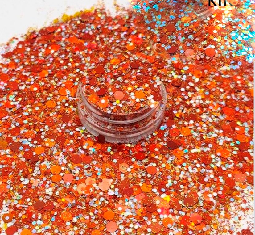 ATHENA custom mix chunky glitter polyester cosmetic Red gold   glitter holographic glitter