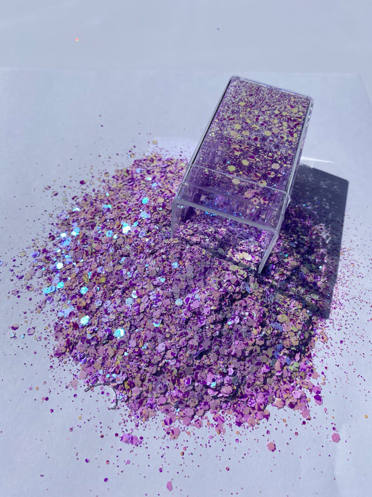 ITZEL glitter purple glitter polyester chunky mix cosmetic glitter