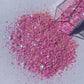 PAULA Custom pink mix. White and pink mix polyester glitter  cosmetic glitter