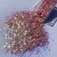 CAMILA iridescent pink glitter  color shift polyester cosmetic glitter