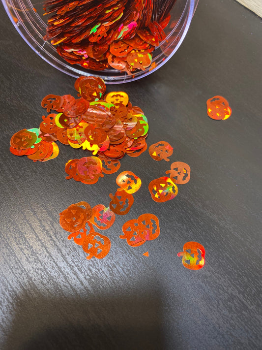 Orange  pumpkins polyester glitter  cosmetic glitter 10mm