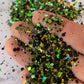 Frankenstein black green holographic chunky mix Halloween polyester glitter