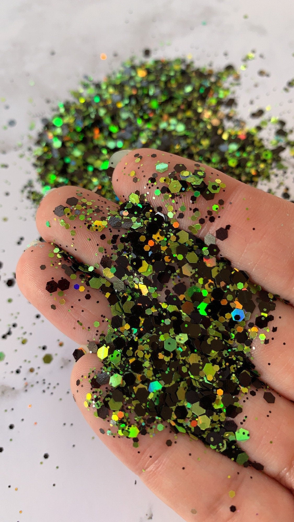 Frankenstein black green holographic chunky mix Halloween polyester glitter