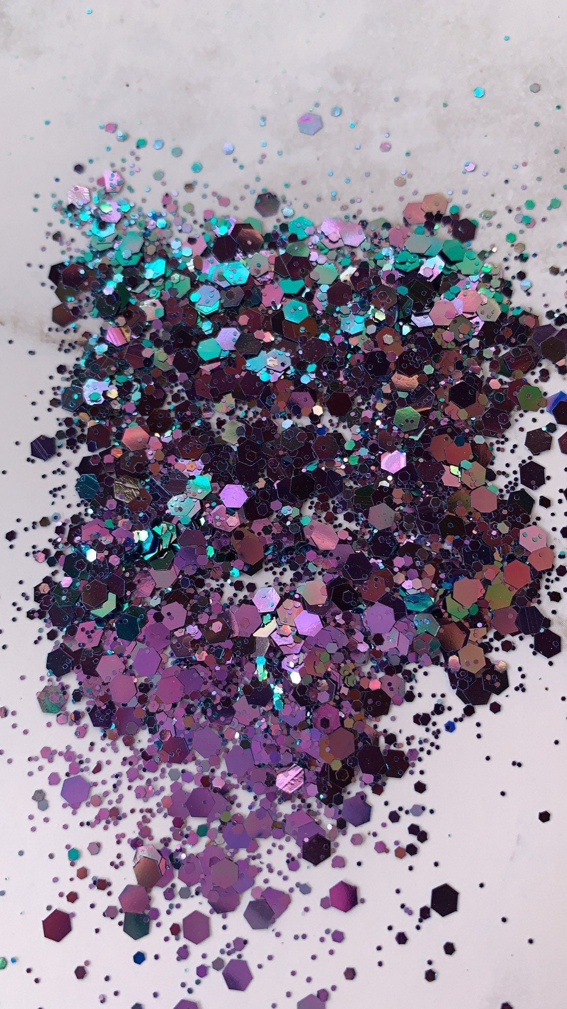 Fairy blue purple color shift holographic chunky mix Halloween polyester glitter