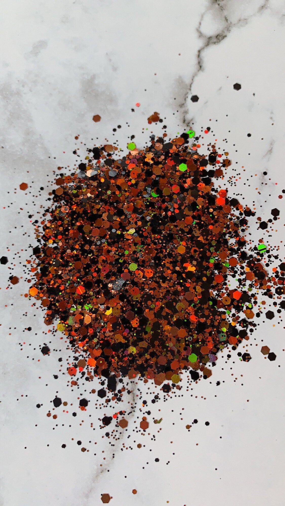 Halloween black orange holographic chunky mix Halloween polyester glitter