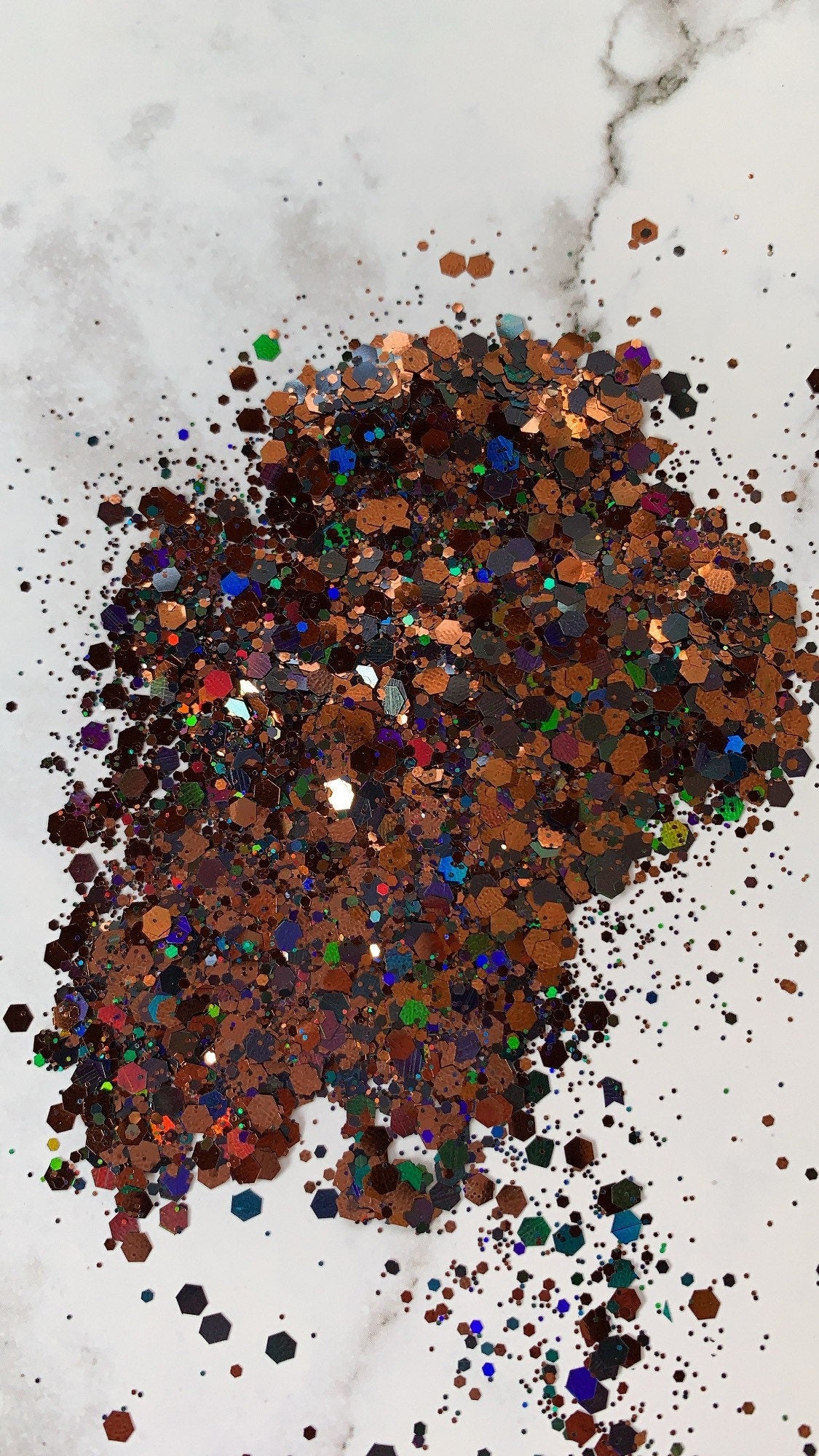 Autumn brown/black holographic chunky mix Halloween polyester glitter