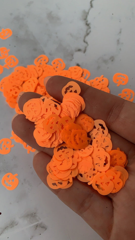 Matte orange neon  pumpkins polyester glitter  cosmetic glitter 10mm