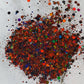 JACK. burnt orange black  holographic chunky mix Halloween polyester glitter