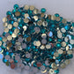Beach. Turquoise 5mm 4mm rhinestones beads