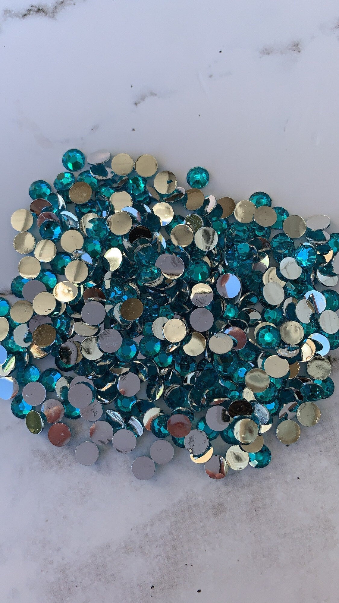 Beach. Turquoise 5mm 4mm rhinestones beads