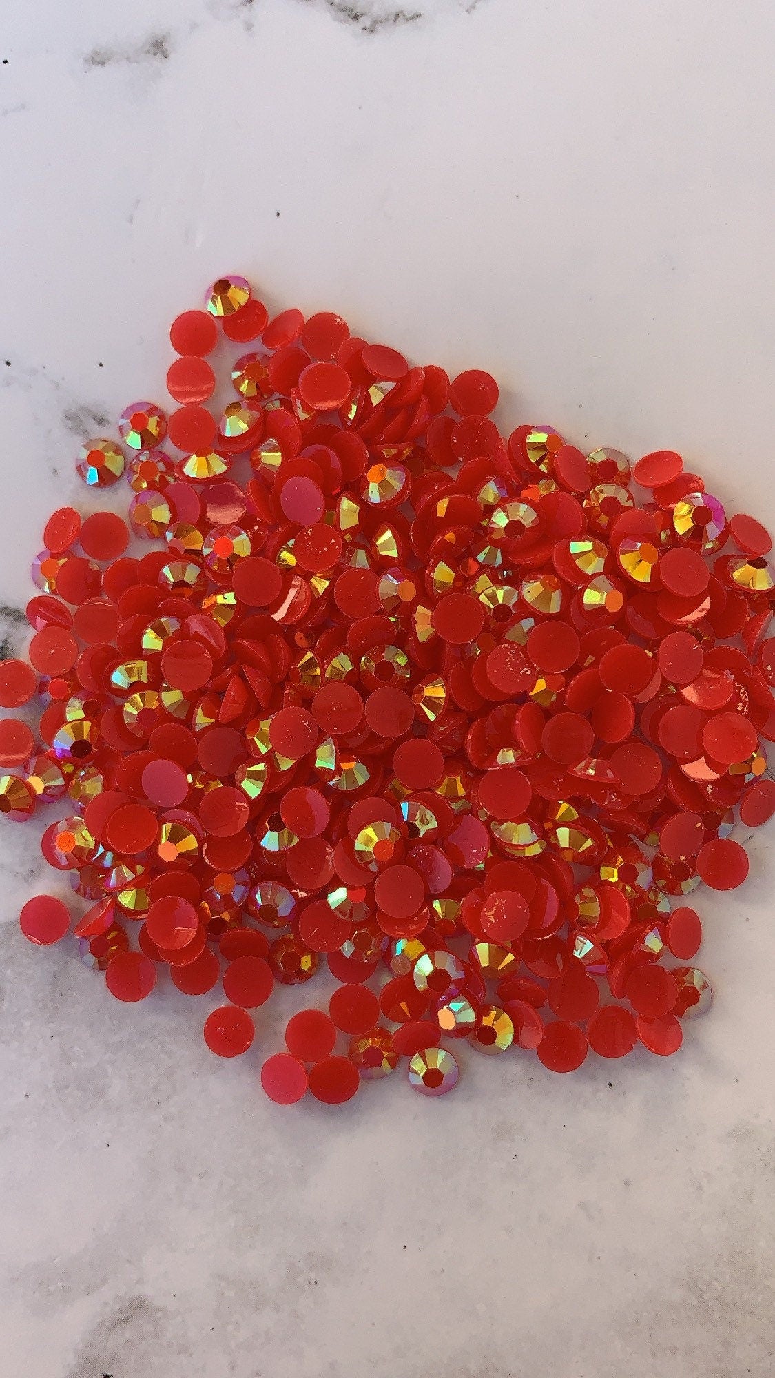 LIPSTICK red ab 5mm 4mm rhinestones beads