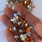 ORANGE. Silver back nonfix 5mm 4mm rhinestones beads