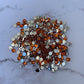 ORANGE. Silver back nonfix 5mm 4mm rhinestones beads