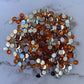 ORANGE. Silver back nonfix 5mm 4mm rhinestones beads