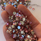 Blush. Pink.  Silver back nonfix 5mm 4mm rhinestones beads