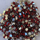 Cherry. Dark Red. Silver back nonfix 5mm 4mm rhinestones beads