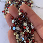 Cherry. Dark Red. Silver back nonfix 5mm 4mm rhinestones beads