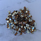 Chocolate . Dark brown.  Silver back nonfix 5mm 4mm rhinestones beads