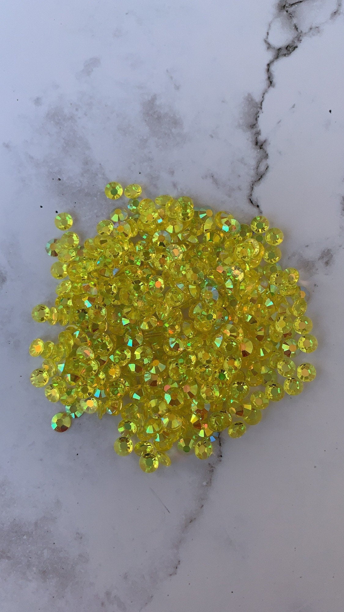 CLEAR SUNFLOWER clear yellow ab 5mm 4mm rhinestones beads