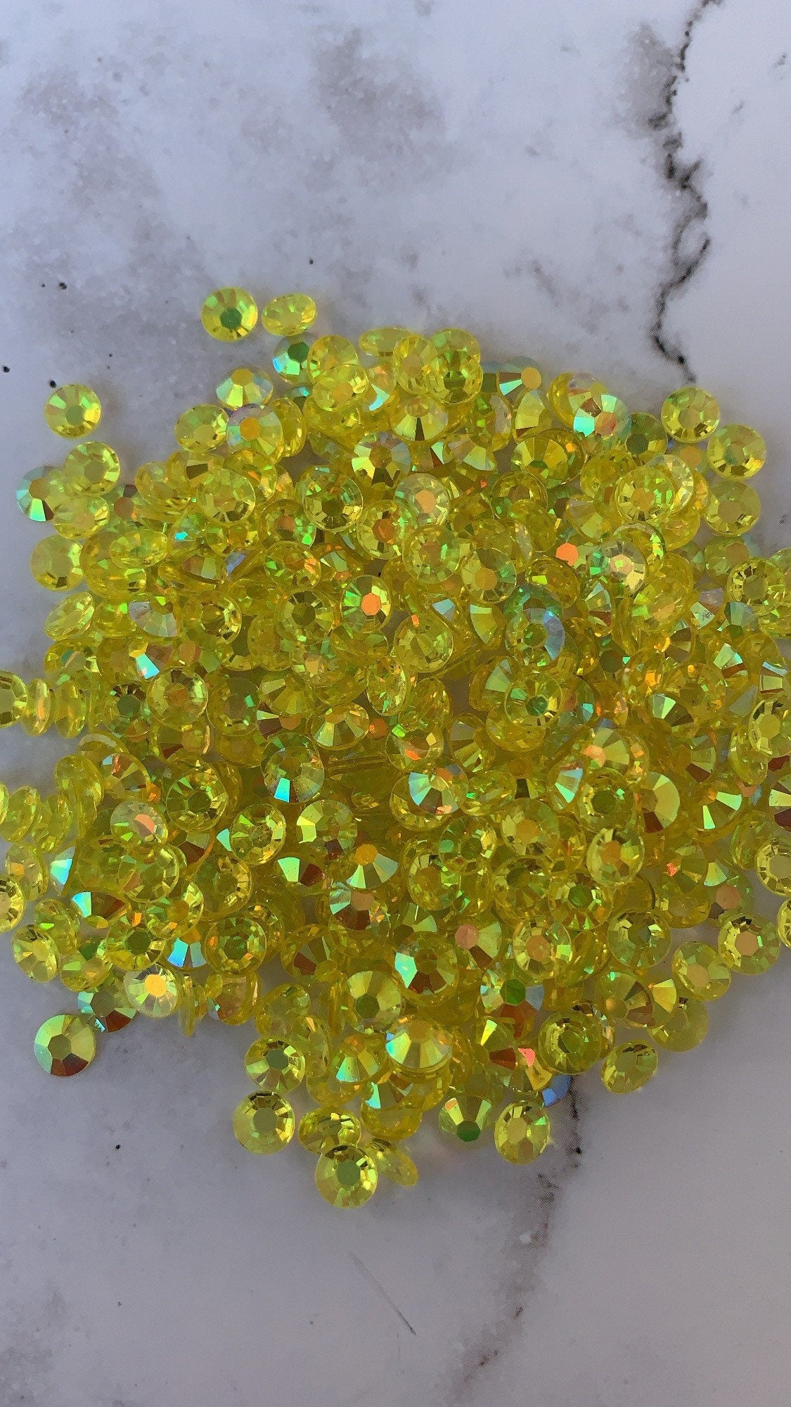 CLEAR SUNFLOWER clear yellow ab 5mm 4mm rhinestones beads