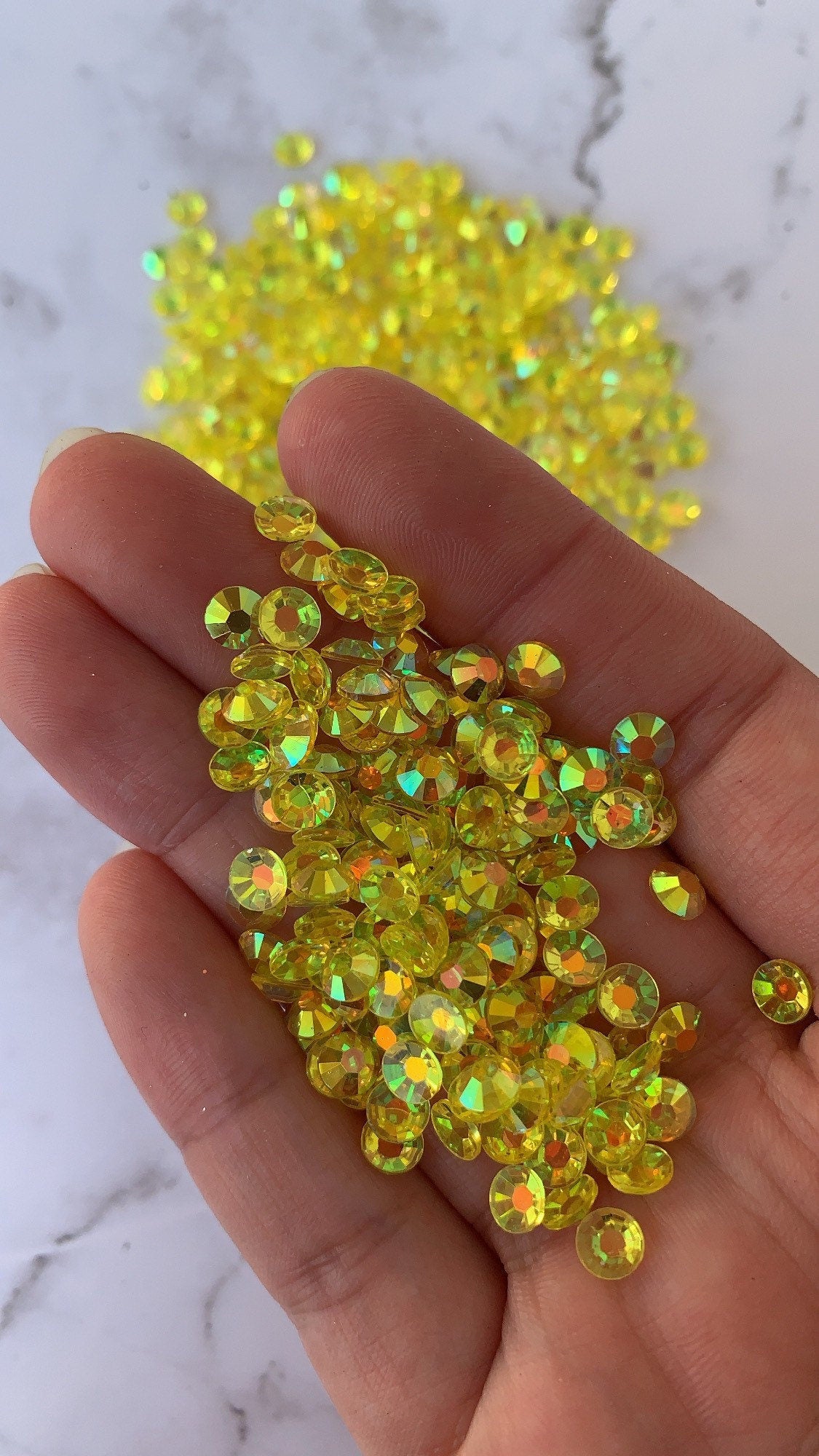 CLEAR SUNFLOWER clear yellow ab 5mm 4mm rhinestones beads