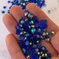 CLEAR SkY deep blue   ab 5mm 4mm rhinestones beads