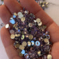 MAUVE.  Lilac. Silver back nonfix 5mm 4mm rhinestones beads