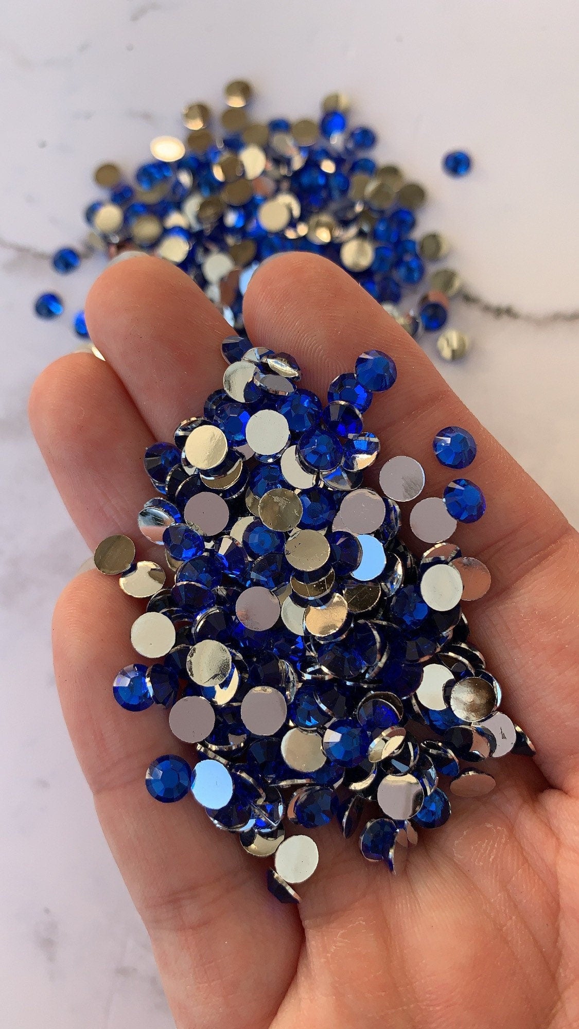 SAPPHIRE Silver back nonfix 5mm 4mm rhinestones beads