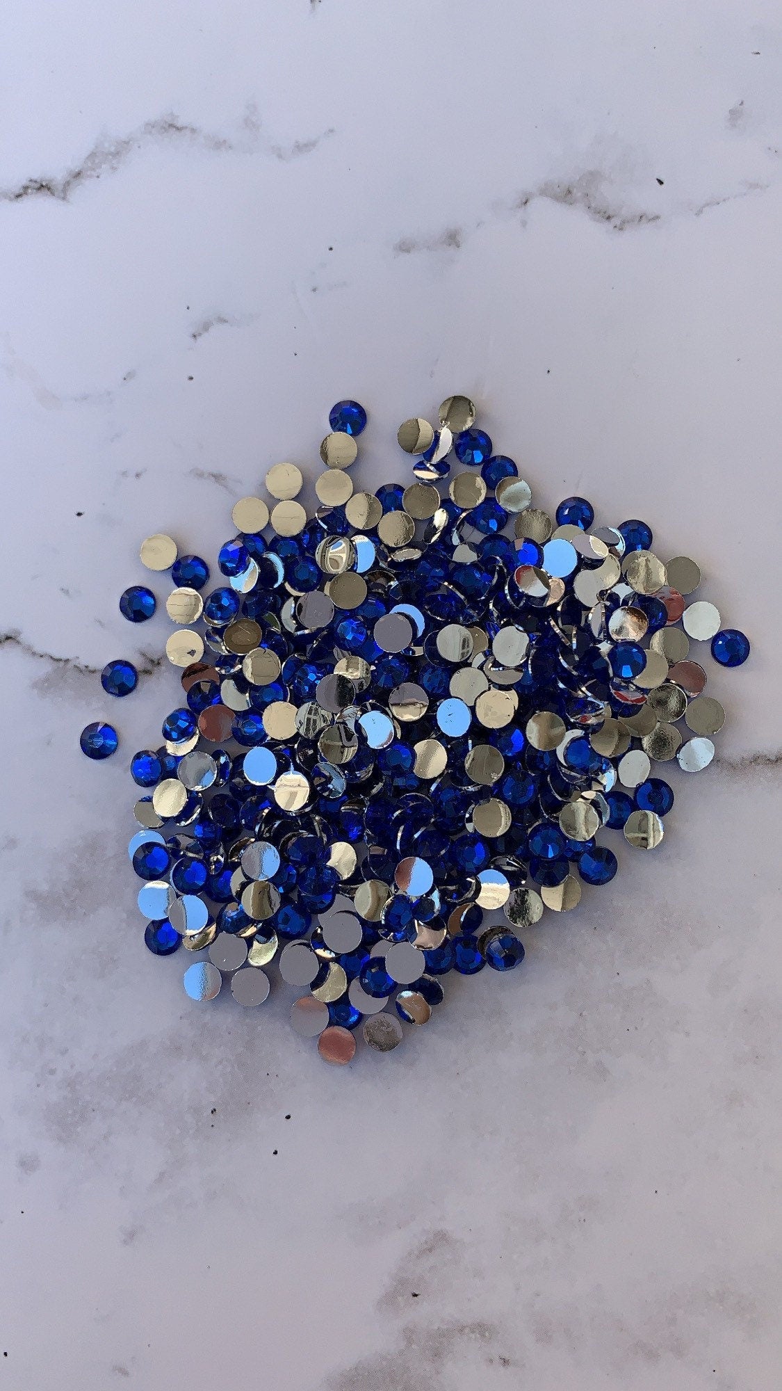 SAPPHIRE Silver back nonfix 5mm 4mm rhinestones beads