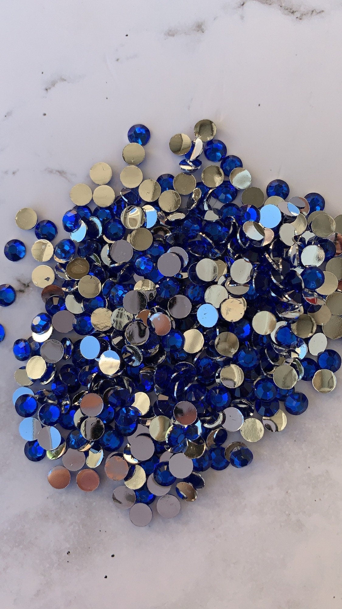 SAPPHIRE Silver back nonfix 5mm 4mm rhinestones beads