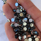 SMOKED Grey black  rhinestones Silver back nonfix