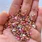 BOUJEE ROSIE. Hot pink iridescent 5mm 4mm rhinestones beads